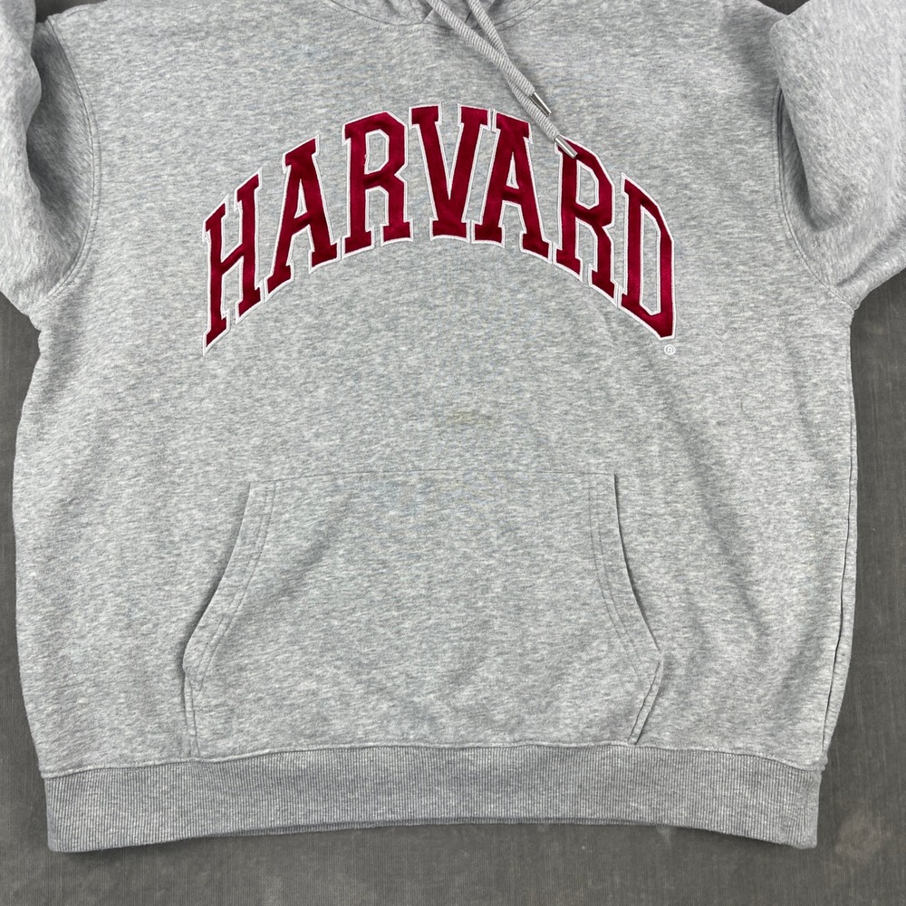 Harvard H&M Mens Medium Gray Hoodie Collegiate Graphic Pullover Sweatshirt - Picture 5 of 9